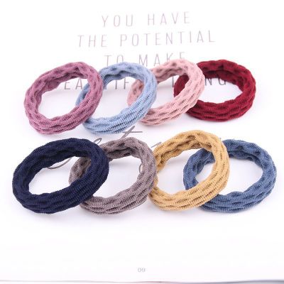 Jacquard Hair Band Towel Ring Thick High Elastic Seamless Creative Style Hair Rope Hair Rope Rubber Band Korean Style Wave Mesh