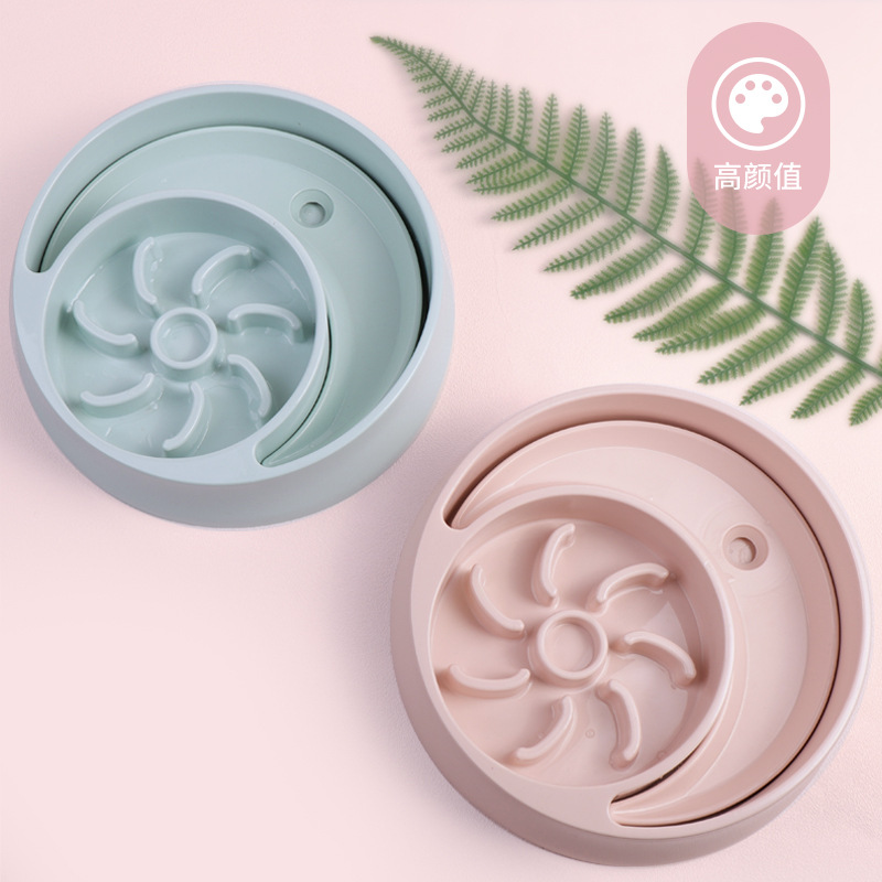 喂食饮水两用狗碗 大号缓食碗慢食碗猫狗宠物水碗亚马逊爆款