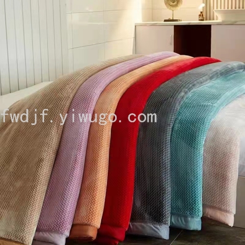 new high-end korean style cloud blanket thickened laschel blanket double-layer thickened casual blanket foreign trade export