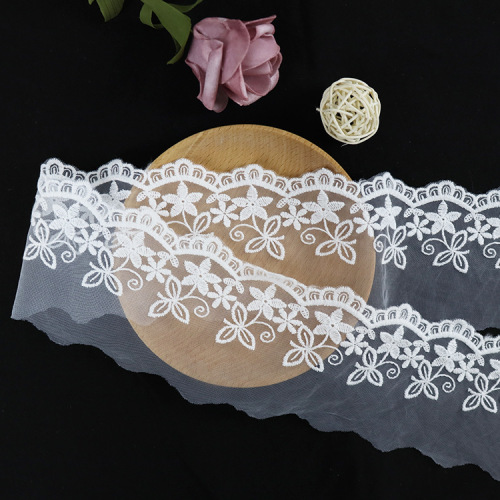 New White Mesh Bar Code Cloth Cloth Embroidery Clothing Accessories Quantity Discount Water Soluble lace Embroidery