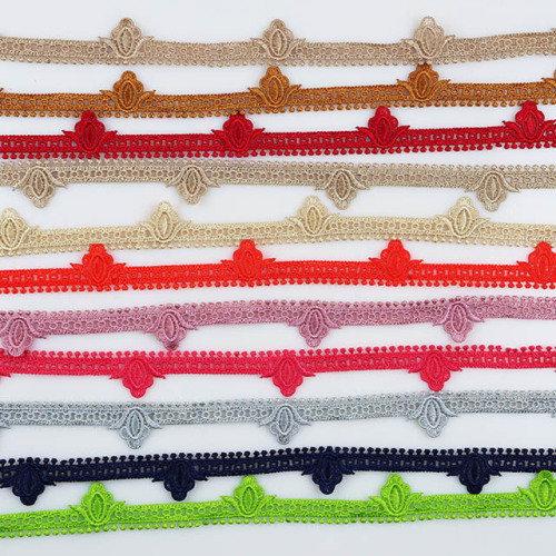 factory wholesale high quality and low price water-soluble embroidery lace bar code small edge curtain dress accessories