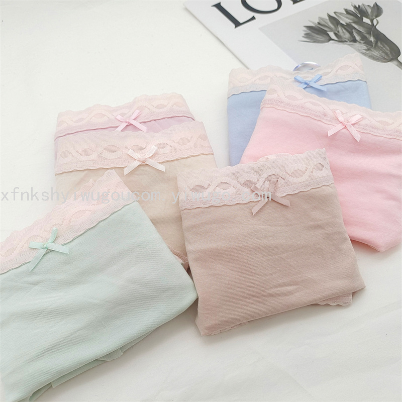 少女小清新内裤透气舒适女士内裤素色女士三角裤