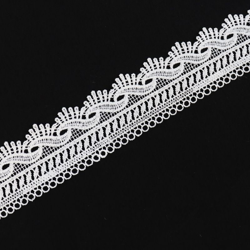 厂家供应白色水溶花边 4.7cm宽lace窗帘家纺辅料 沙发罩花边