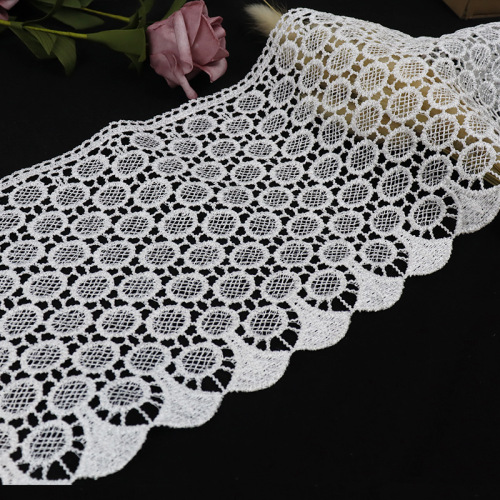 factory direct supply embroidery lace 14.5cm wide lace wedding dress lace fabric water soluble embroidered lace