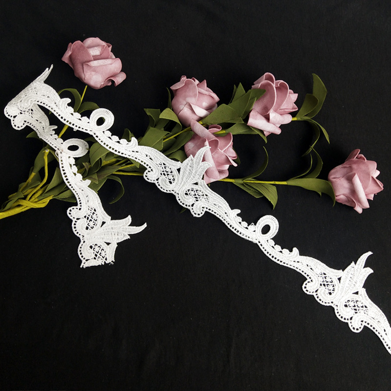 白色水溶花边 越布悠刺绣 家纺辅料 6cm宽lace 婚纱面料 蕾丝花边