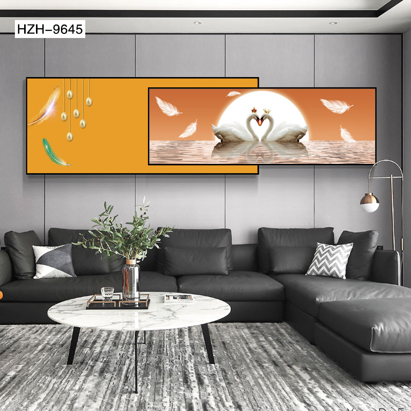 画中画卧室装饰画床头壁画铝合金烤瓷现代简约挂画