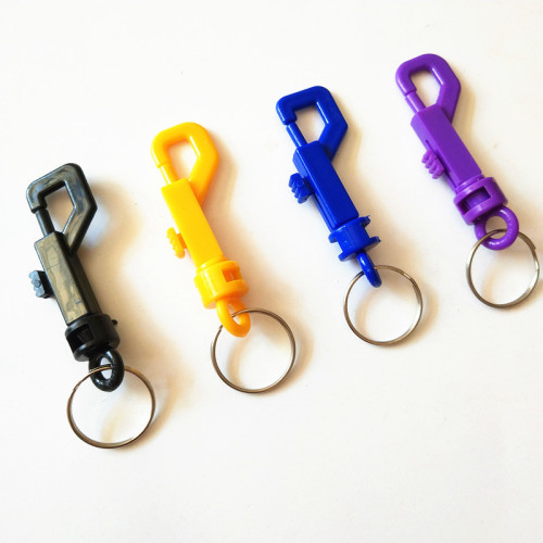 Factory in Stock Supply Color Plastic Buckle 9-Word Buckle P-Word Spring Keychain Hanging Ring