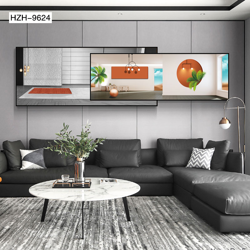 画中画卧室装饰画床头壁画铝合金烤瓷现代简约挂画