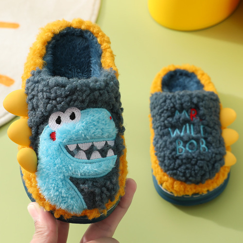 Cotton Slippers Women‘s Home Autumn and Winter indoor Warm Home Cute Thick Bottom Parent-Child Plush Slippers Home Winter