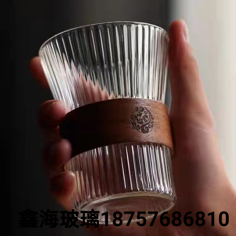 木圈手柄咖啡杯防烫隔热木头玻璃杯高硼硅耐热玻璃茶杯咖啡杯