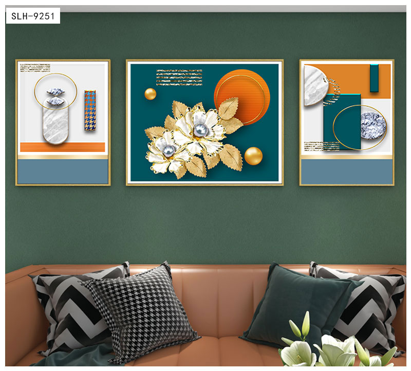 莫兰迪系列卧室装饰画床头壁画铝合金烤瓷现代轻奢挂画