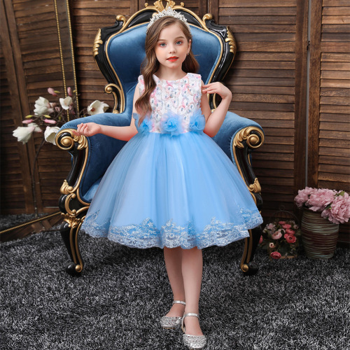 spring and autumn new children‘s dress children‘s costume mesh flower girl‘s dress girl‘s princess dress