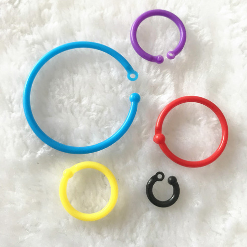 Factory Direct Supply Pp Environmentally Friendly Plastic Book Ring Rubber Ring DIY Jewelry Accessories Plastic Open Ring Connecting Ring