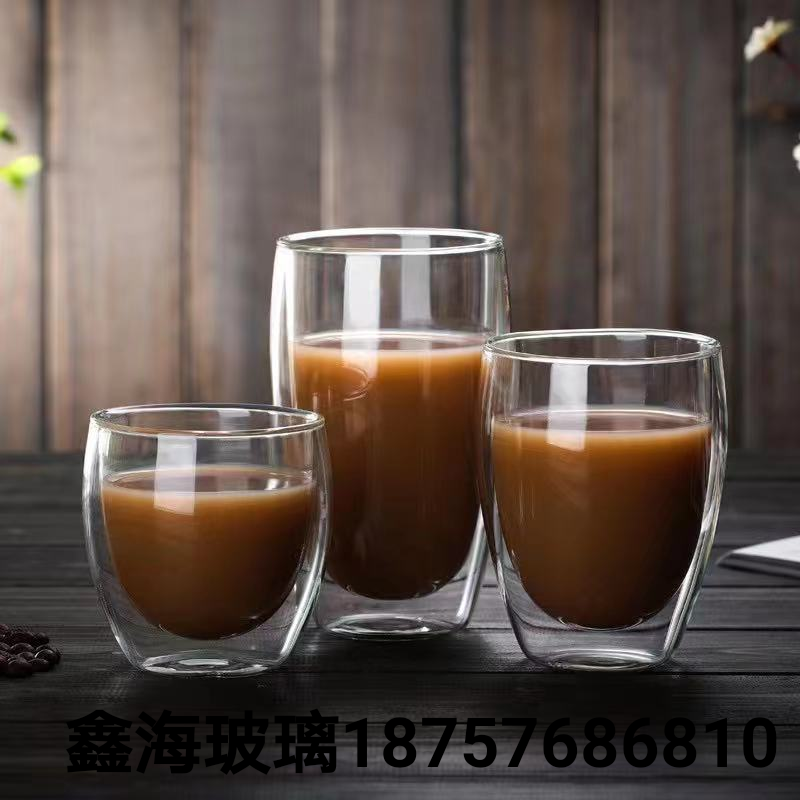 双层玻璃杯盐酸高硼硅玻璃耐热防烫水杯带把牛奶粉双层咖啡杯
