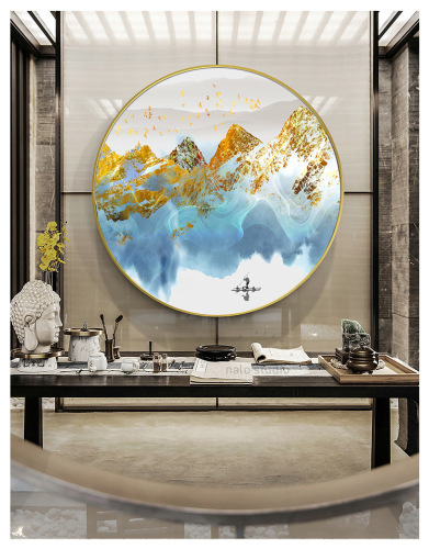 Home Decorative Painting Aisle Corridor Circular Hanging Painting Dining Room Bedroom Bedside Mural Living Room Crystal Porcelain Painting Diamond-Embedded