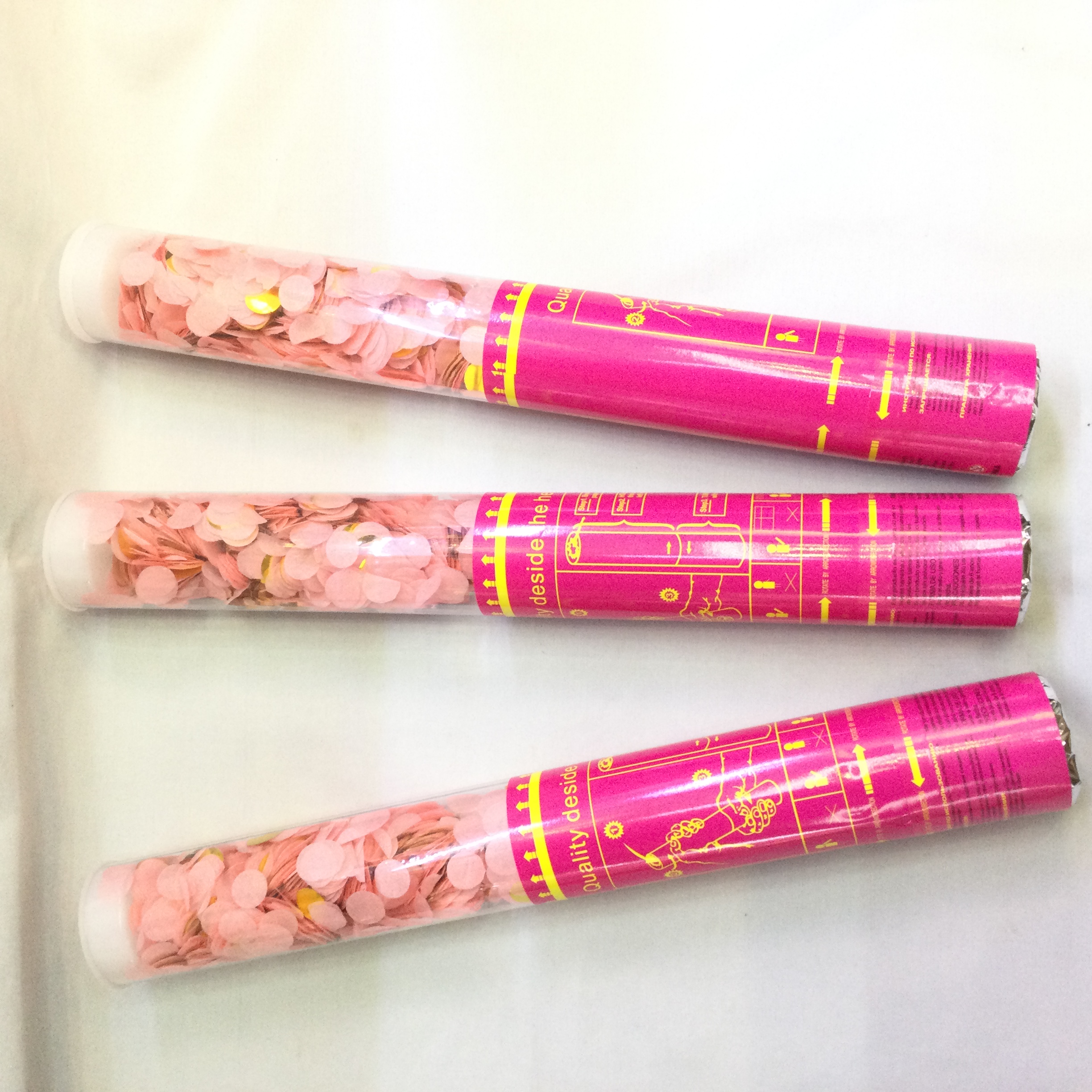 节日透明管纸管亮片纸片五彩纸屑礼花礼炮手拧按钮礼花筒节日用品