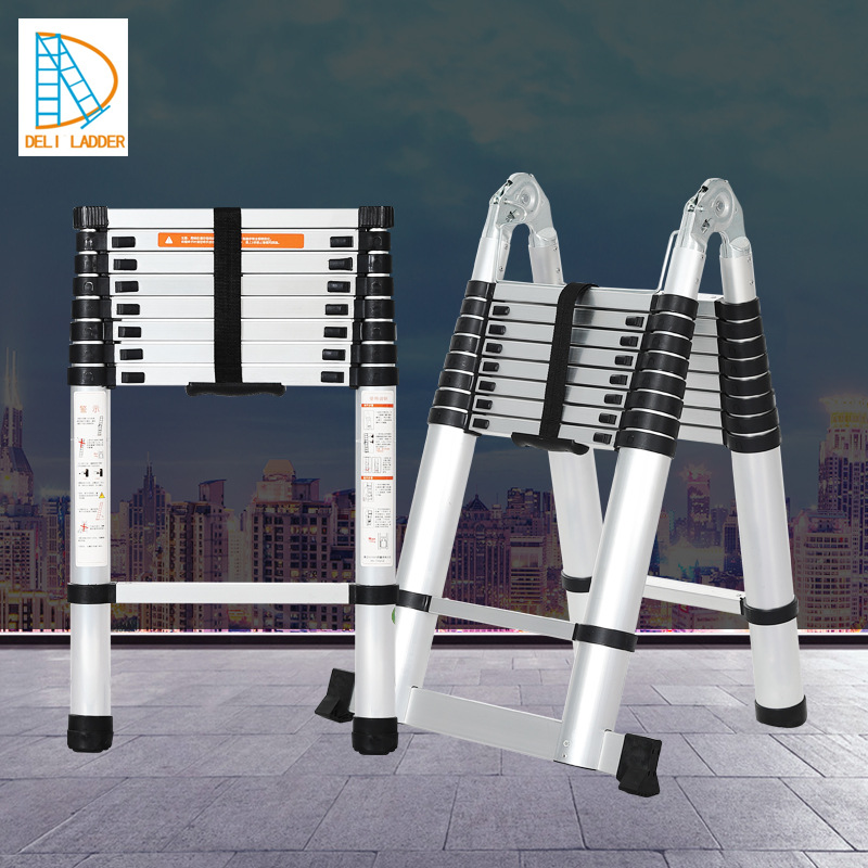 跨境室内装修便携梯子电信电力铝合金伸缩梯关节折叠竹节家用梯