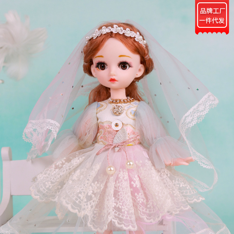缪莉芭比30cm精致仿真音乐洋娃娃公主女孩儿童生日礼物玩具会眨眼