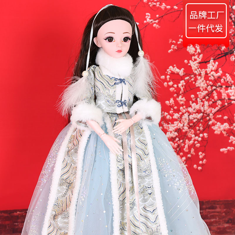 缪莉芭比娃娃古装雁回公主可换装高档仿真女孩搪胶儿童玩具会唱歌