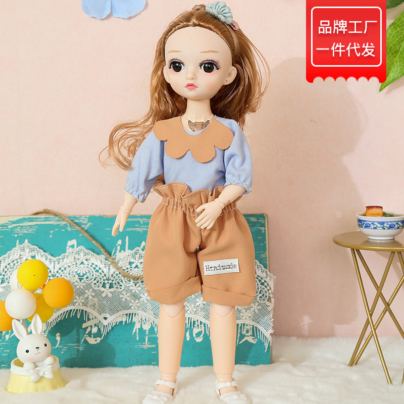 缪莉芭比娃娃音乐衣服可脱卸小女孩过家家玩具生日礼物30cm公主