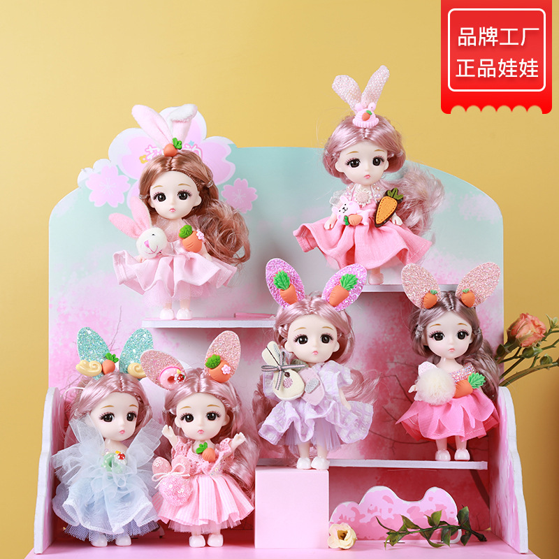 正版缪莉芭比娃娃小舞娃娃小兔子玩偶12cm小号精品透明盒洋娃娃