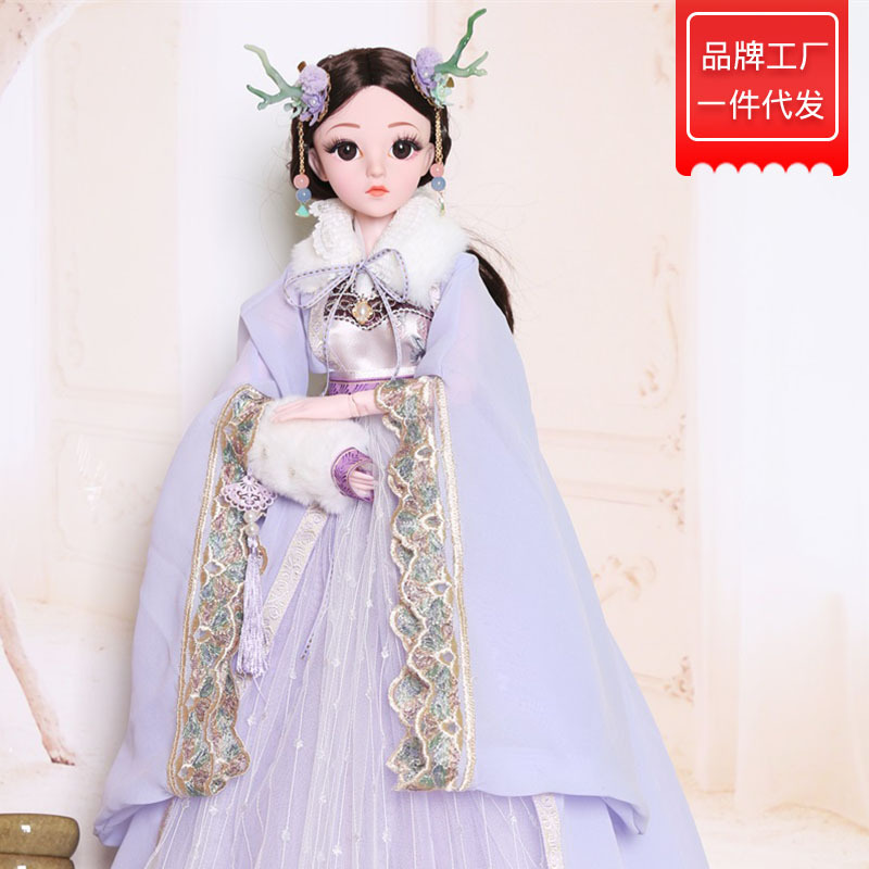缪莉芭比娃娃小龙人古风汉服长裙女孩玩具可换装公主洋娃娃60cm