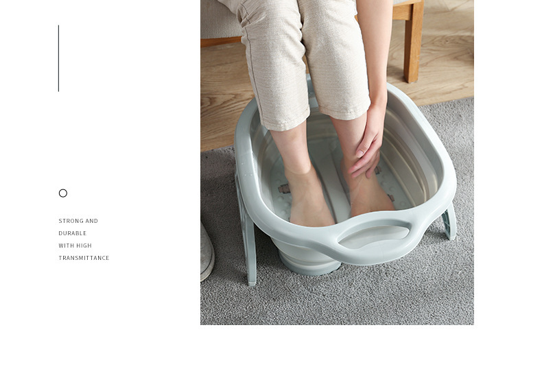 多功能家用折叠泡脚桶 手提便携滚轮按摩足浴盆 塑料成人洗脚盆详情8