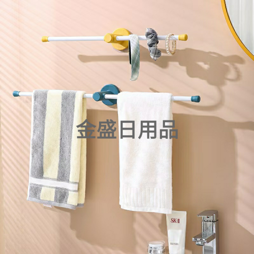 Towel Rack Punch-Free Toilet Bathroom Seamless Suction Cup Rack Bath Towel Rack Simple Wall Hanging Single Rod Storage Rod