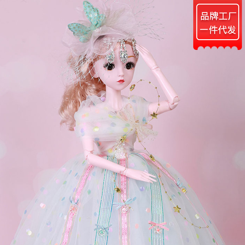 正版缪莉芭比纱裙少女60cm音乐眨眼精品洋娃娃公主小女孩玩具礼物