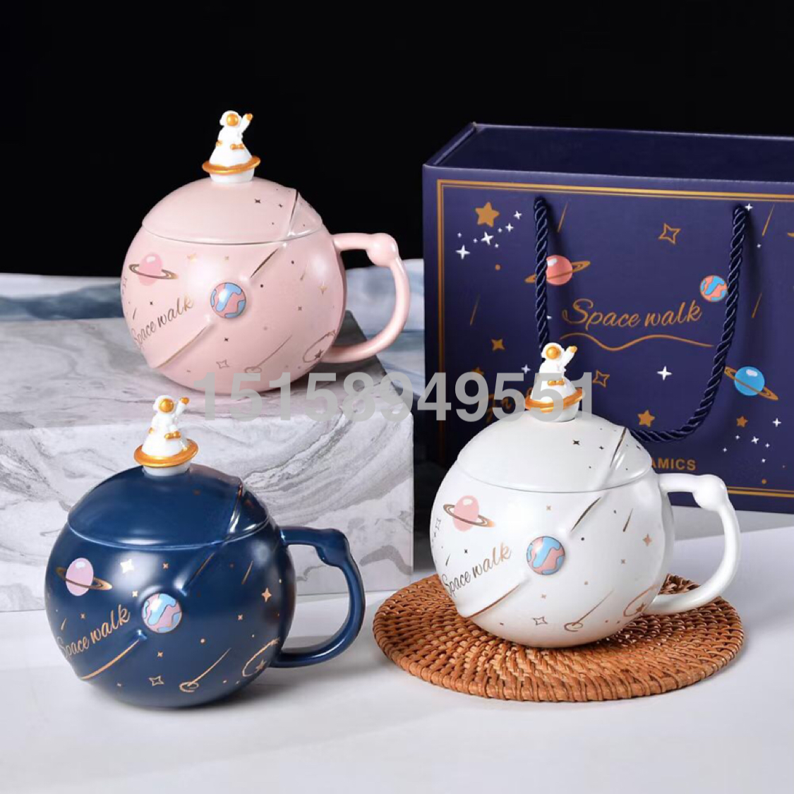 ins风创意星球马克杯带盖情侣水杯办公室陶瓷杯子男女生生日礼物