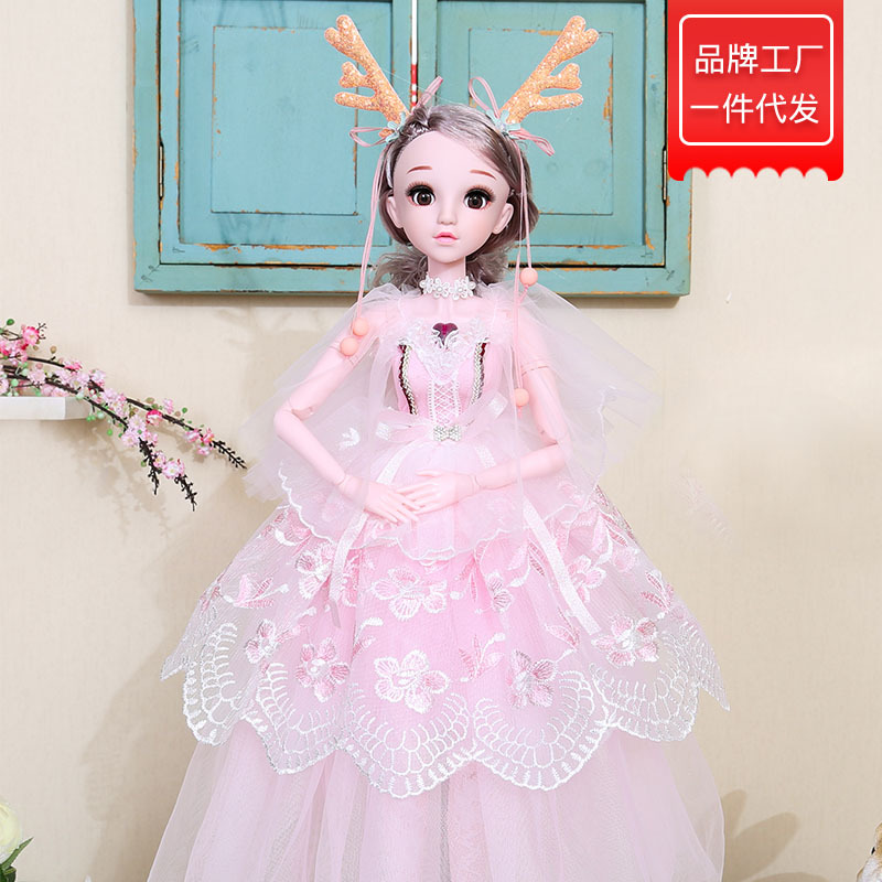 缪莉芭比BJD音乐纱裙婚纱眨眼洋娃娃公主小女孩生日礼物儿童玩具