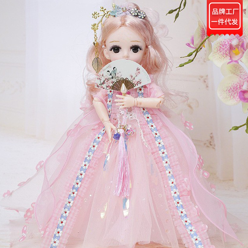 缪莉芭比小女孩玩具汉服公主娃娃关节可动会唱歌洋娃娃生日礼物30