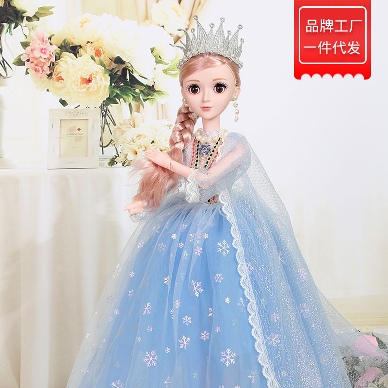 缪莉芭比娃娃冰雪奇缘公主爱莎公主儿童玩具会眨眼小女孩生日礼物