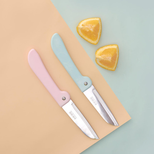 small leaf kitchen gadget folding stainless steel fruit knife portable mini knife household melon and fruit peeler