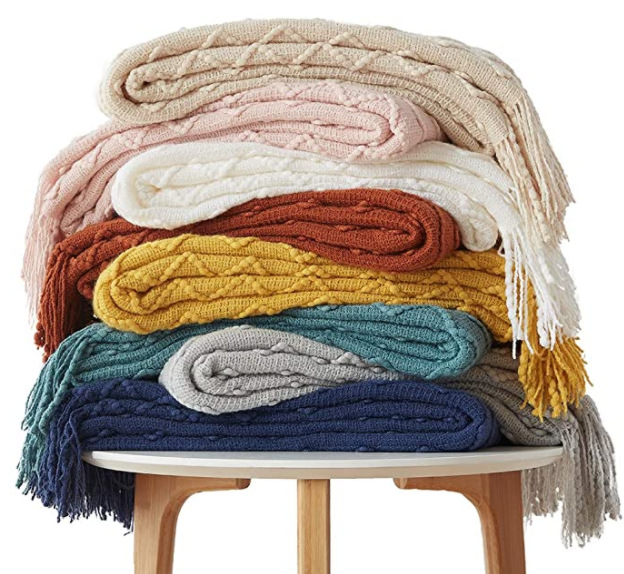 亚马逊爆款沙发毯子盖毯床尾毯针织跨境毛毯空调毯流苏午睡毯毯子