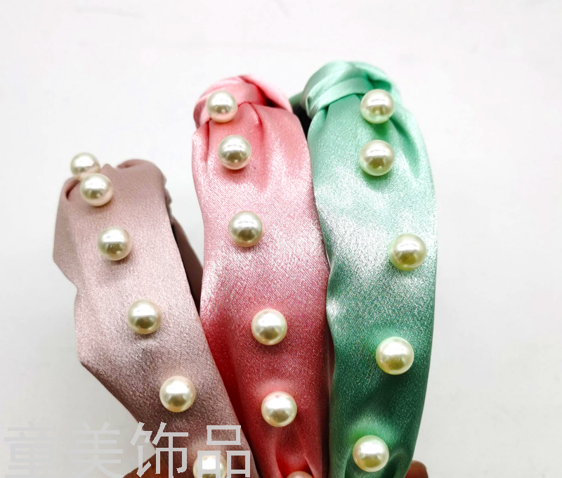 时尚潮流纯色布料钉珠发箍女宽边打结欧美头箍发饰现货特价处理