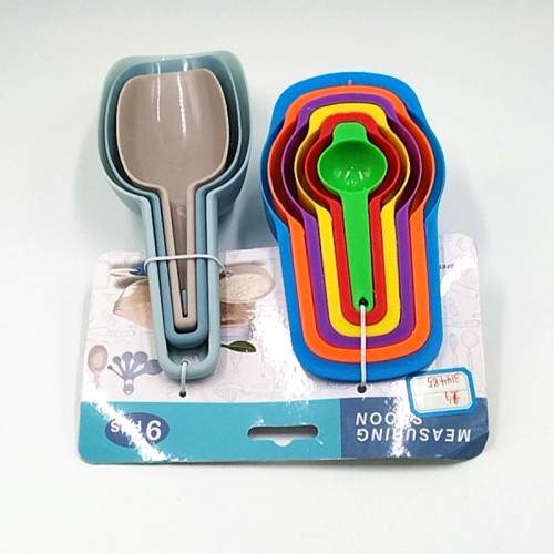 Kitchen Rainbow 6-Piece Measuring Cup Stackable Combination Measuring Cup Tool Plastic Measuring Cups Measuring Spoon plus 3Pc Measuring Shovel Multifunctional