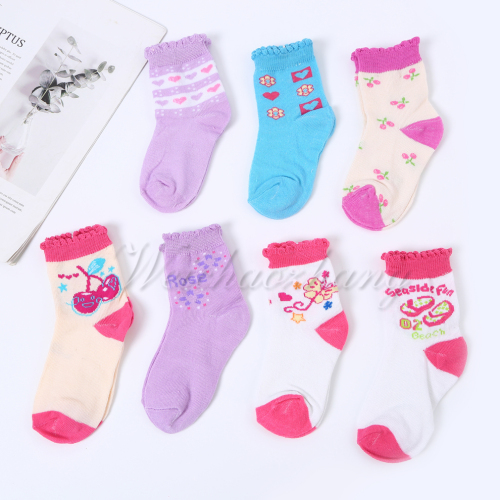 Love Fruit Pattern Decoration Girls Primary and Secondary School Girls Spring and Autumn Cotton Socks Comfortable to Wear Various Colors