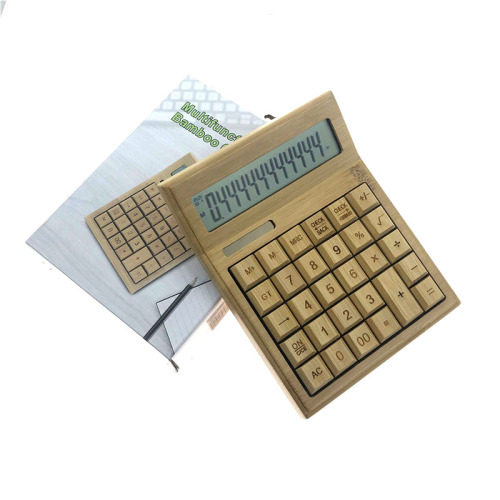 Solar S30 Bamboo Calculator High-End Business Office Gift Computer Bamboo Wood Environmental Protection Creative