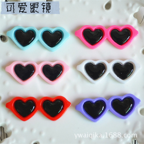 DIY Cream Glue Phone Case Beauty Children Hair Accessories Resin Accessories Cute Peach Heart Glasses Love glasses 