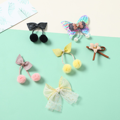 handmade diy material fabric cute princess bow butterfly pendant hair accessories bag clothing accessories in stock