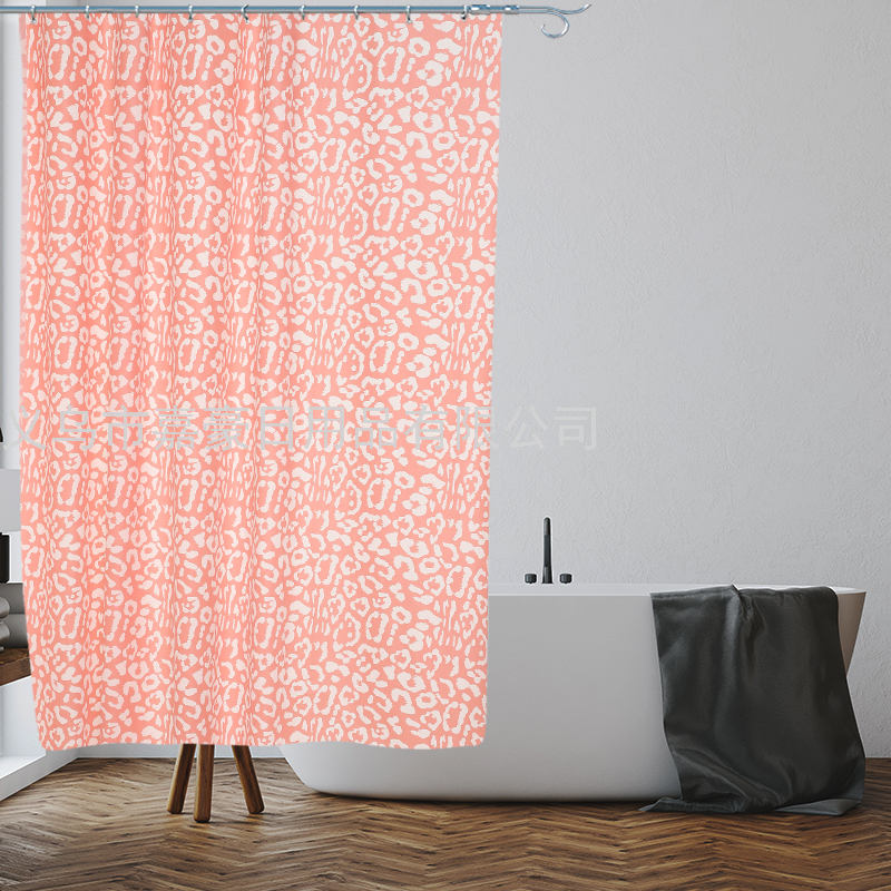 浴室防水门帘浴帘PEVA印花180*180可定制尺寸