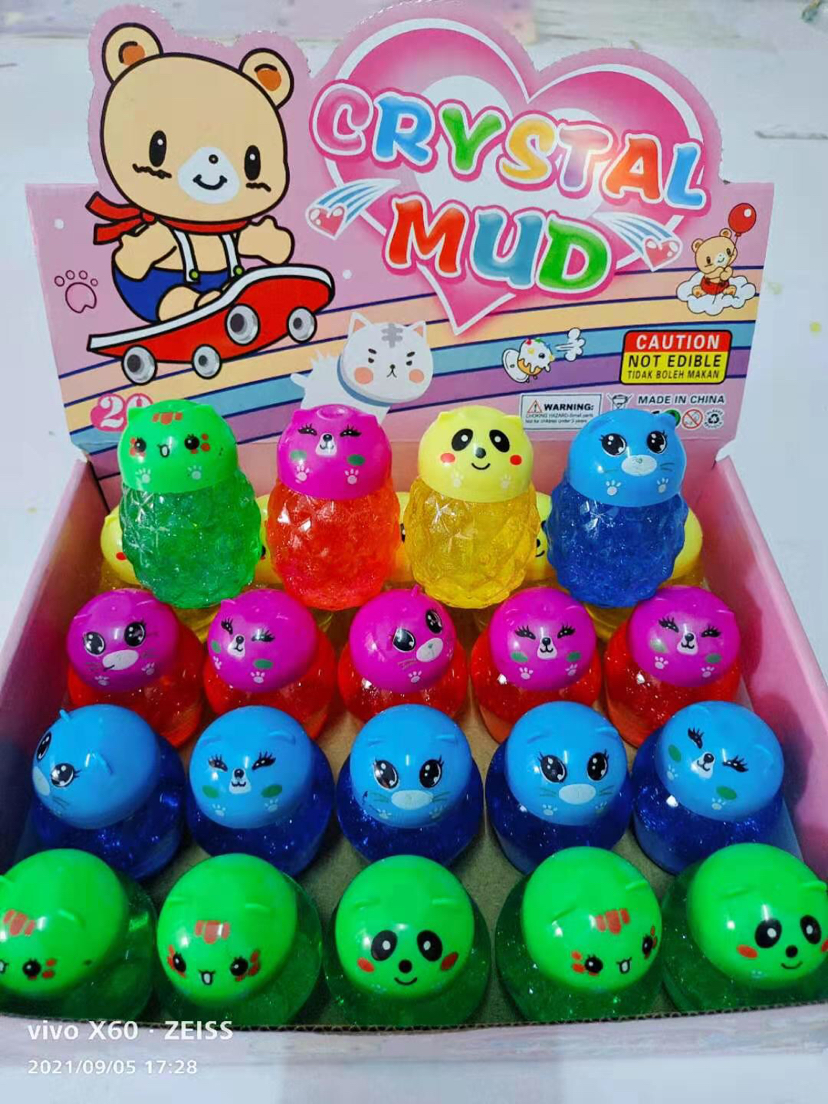 各种各样猫头瓶盖多色水晶泥