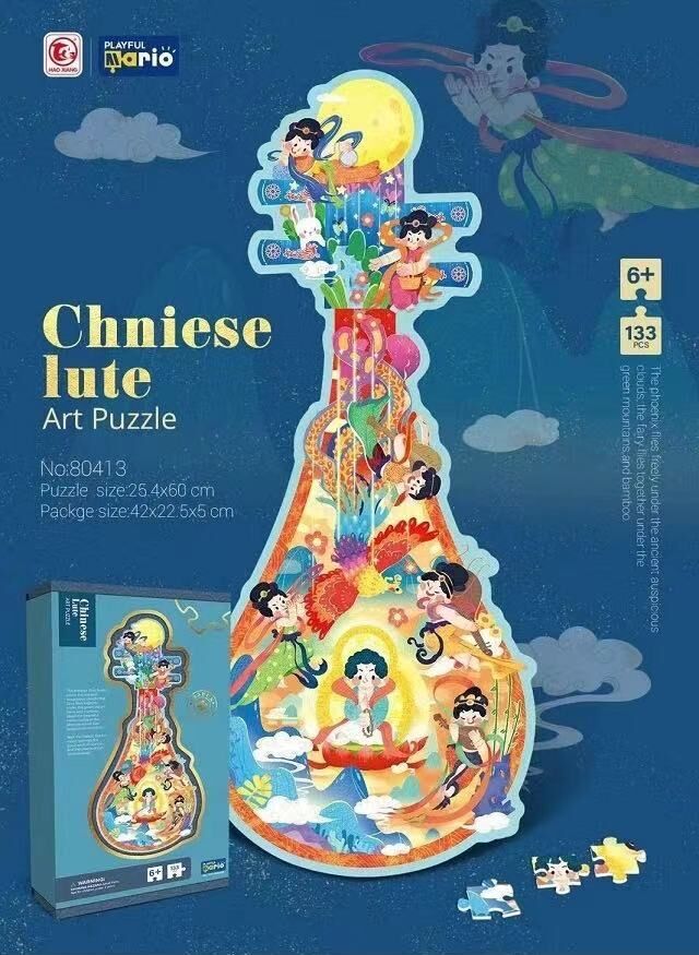 拼图，插图，拼装玩具，益智玩具，国潮