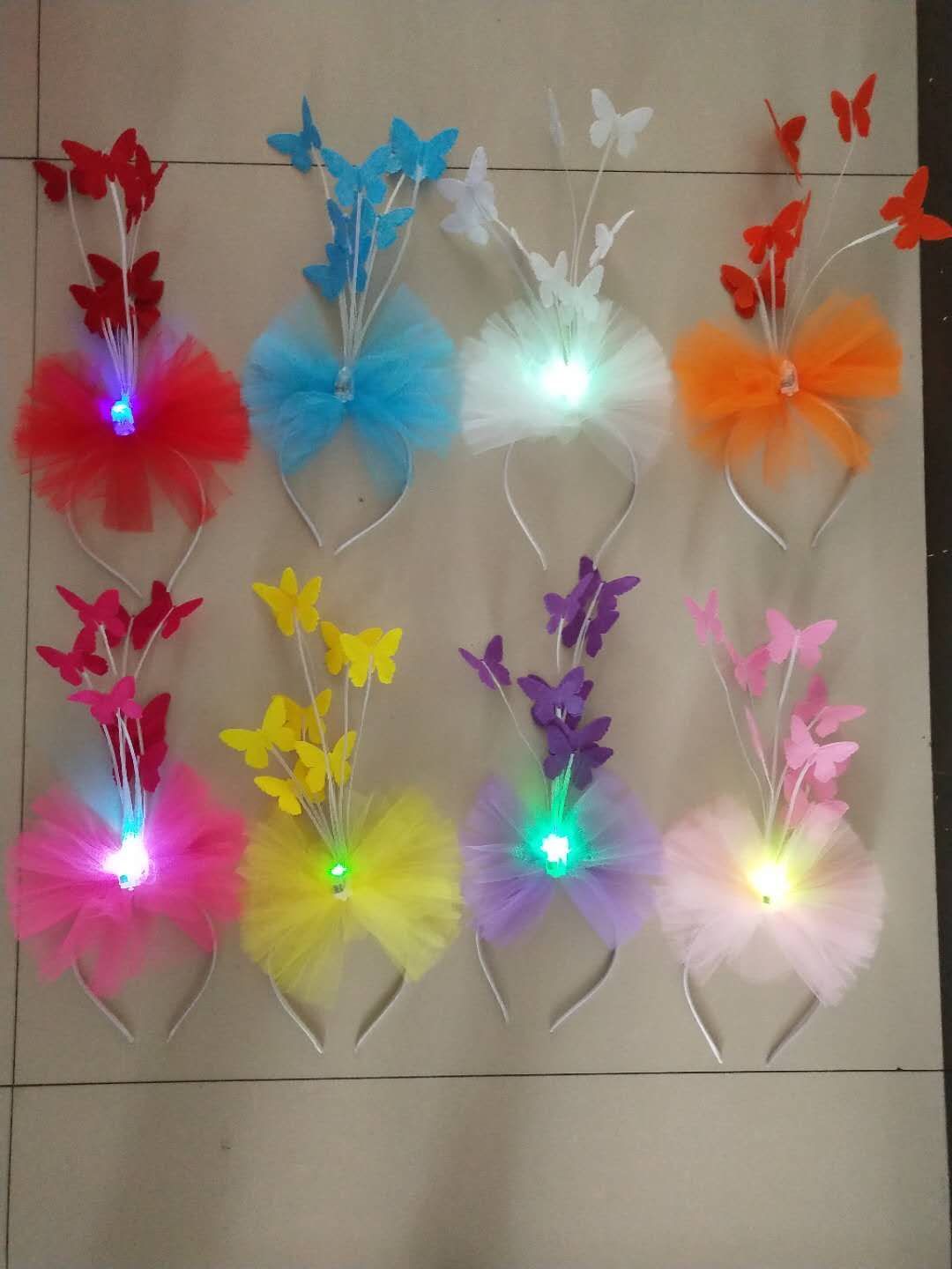 缤纷蝴蝶带灯头扣节日派对逛欢