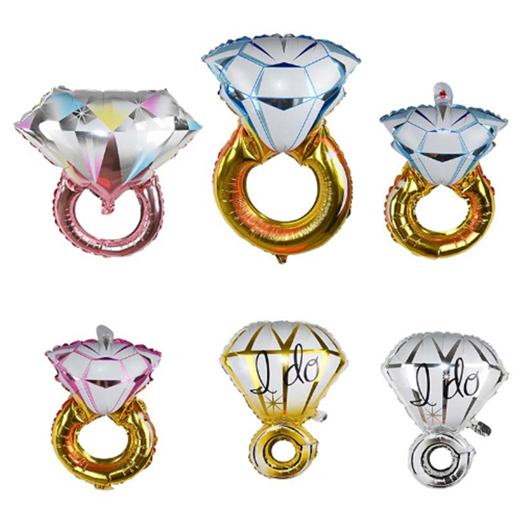七夕结婚婚庆520装饰气球 特大号钻戒铝膜气球 钻石戒指铝箔气球