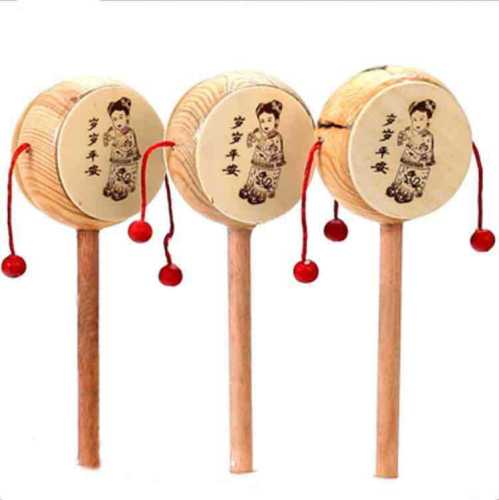 factory spot environmental protection wooden rattle shaking children‘s traditional toy stall hot sale wholesale