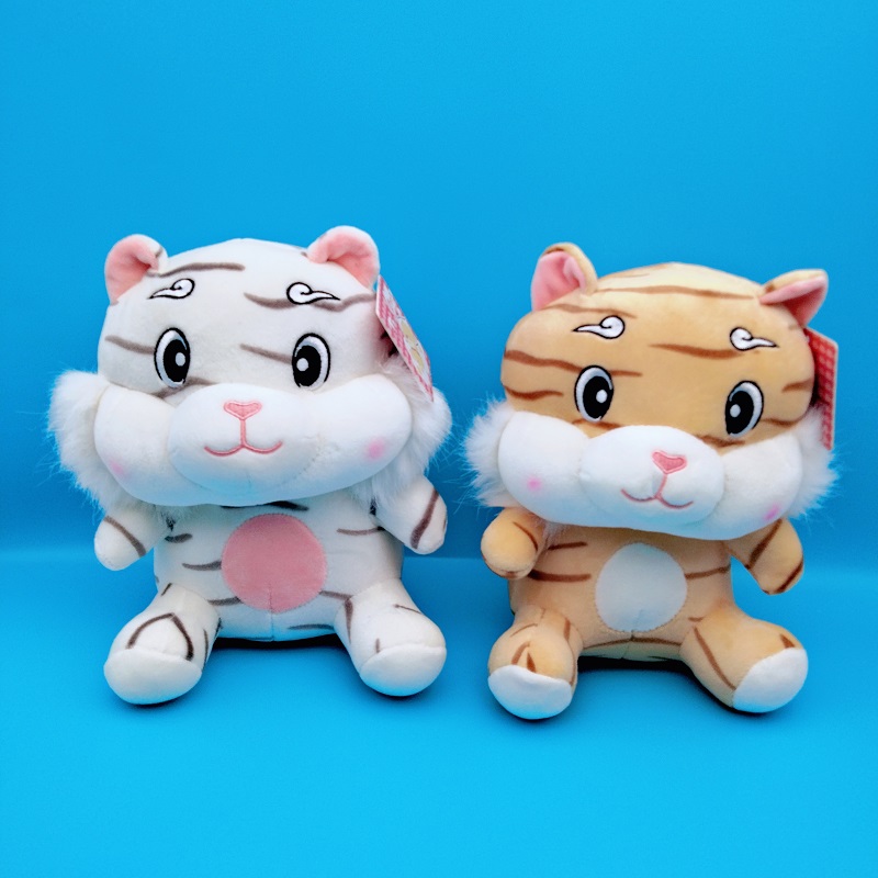 创意新款卡通公仔 可爱小老虎玩偶8寸抓机娃娃公仔抱枕毛绒玩具