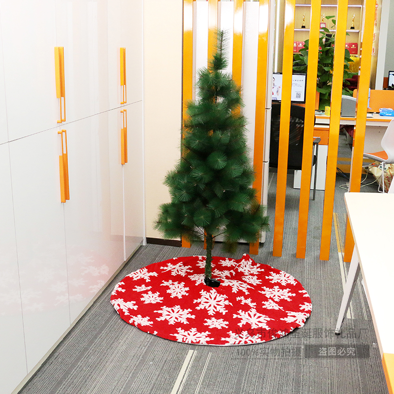 圣诞地毯场景布置圣诞树围裙底座垫雪花圆形垫子圣诞节节日装饰品