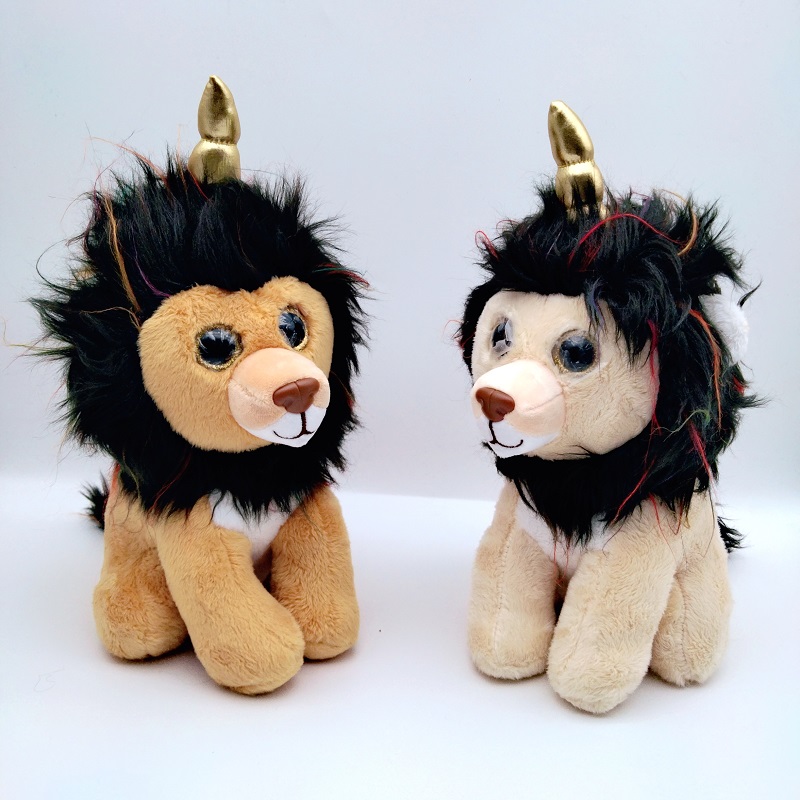 新款毛绒玩具狮子仿真棕色狮子长毛绒跨境毛绒公仔萌萌活动礼品